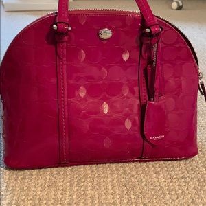 Leather Coach Bag Hot Pink